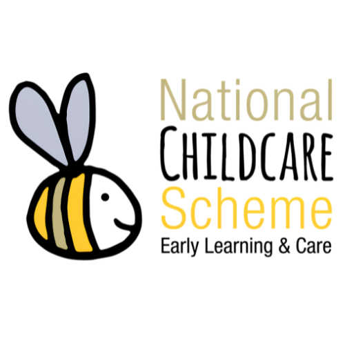 National Childcare Scheme logo featuring a cartoon bee.
